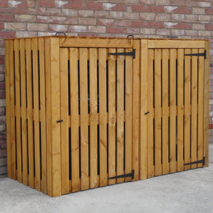 Shire Wooden Storage Shire Double Wheelie Bin Storage WHEE0103DSL-1AA 5060370110025