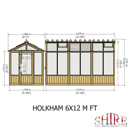Garden Building Store Greenhouse Shire Holkham 6 x 12 Wooden Greenhouse Shire Holkham 6 x 12 Wooden Greenhouse