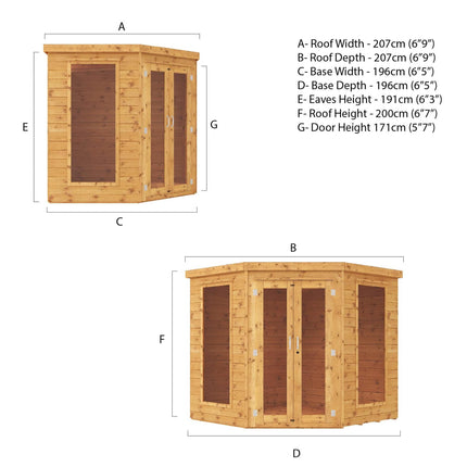 Garden Building Store Summerhouse Mercia 7x7 Premium Corner Summerhouse Mercia 7x7 Premium Corner Summerhouse