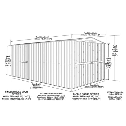 Globel Garages Globel 10 x 15 Dual Door Workshop Garage Globel 10 x 15 Dual Door Workshop Garage