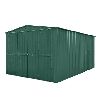 Globel Garages Green Globel 10 x 15 Dual Door Workshop Garage ESDXL20MET218 Globel 10 x 15 Dual Door Workshop Garage 5029442023663