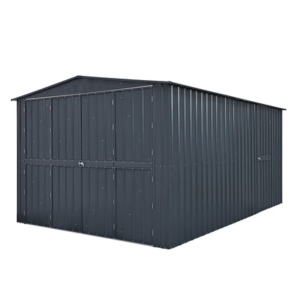 Globel Garages Grey Globel 10 x 15 Dual Door Workshop Garage ESDXL20MET219 Globel 10 x 15 Dual Door Workshop Garage 5029442023670
