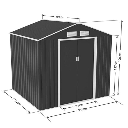 Globel Metal Shed Lotus Hera 7 x 6 Apex Metal Shed - Including Foundation Kit L-HERA-7X6 Lotus Hera 7 x 6 Apex Metal Shed - Including Foundation Kit 5055280416503