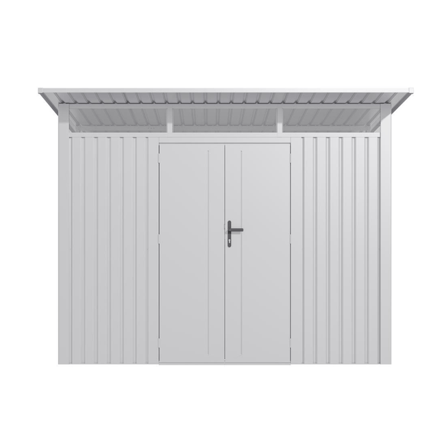 Globel Metal Sheds Lotus Minos 9 x 8 Pent Aluminium Metal Shed - White Lo-MINOS-98-PS Lotus Minos 9 x 8 Pent Aluminium Metal Shed - White 5055280416848