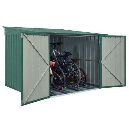 Globel Metal Storage Globel 6 x 6 Bike Locker Shed - Green ESDXL20MET232 Globel 6 x 6 Bike Locker Shed - Green 5029442023847