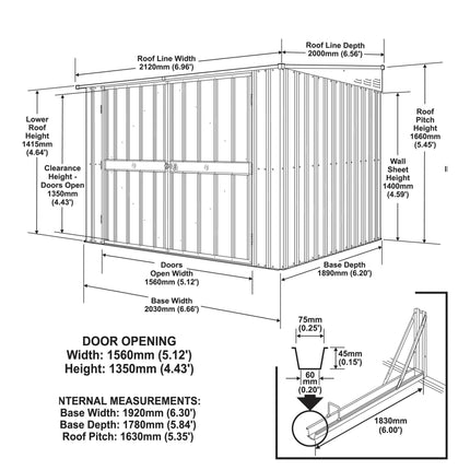 Globel Metal Storage Globel 6 x 6 Bike Locker Shed - Green ESDXL20MET232 Globel 6 x 6 Bike Locker Shed - Green 5029442023847