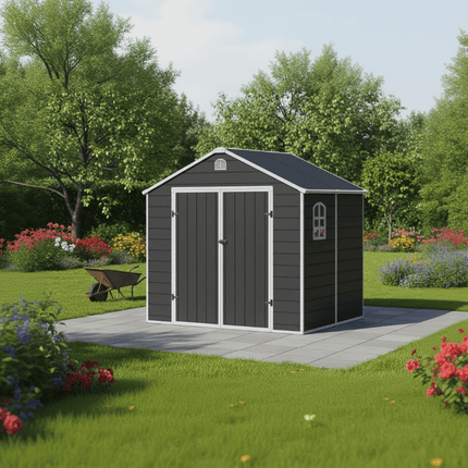 Globel Plastic Sheds Lotus Sono Plastic Storage Shed - 8x6 with Foundation Kit LOTUS-S-PS-86 Lotus Sono Plastic Storage Shed - 8x6 with Foundation Kit 5055280416466