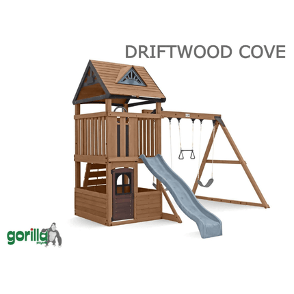 Gorilla Playsets Play Equipment Driftwood Cove Wooden Climbing Frame Driftwood Cove Wooden Climbing Frame