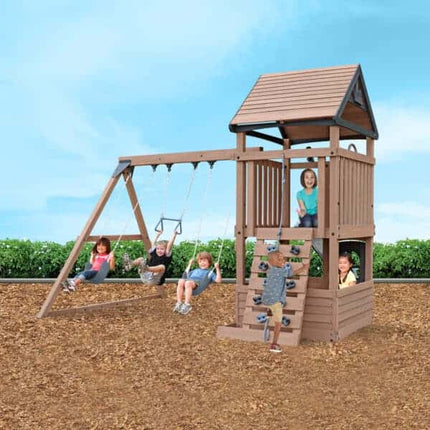 Gorilla Playsets Play Equipment Driftwood Cove Wooden Climbing Frame Driftwood Cove Wooden Climbing Frame