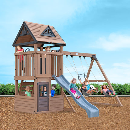 Gorilla Playsets Play Equipment Driftwood Cove Wooden Climbing Frame Driftwood Cove Wooden Climbing Frame