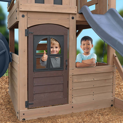 Gorilla Playsets Play Equipment Driftwood Cove Wooden Climbing Frame Driftwood Cove Wooden Climbing Frame