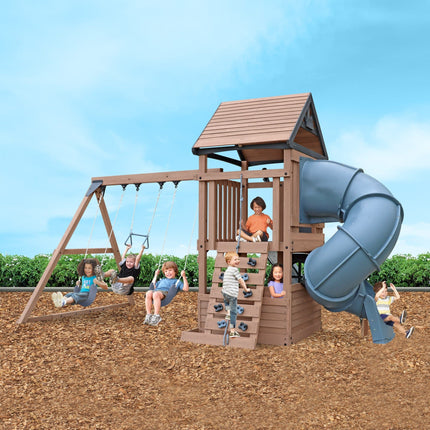 Gorilla Playsets Play Equipment Mountain Peak Wooden Climbing Frame GM52008 Mountain Peak Wooden Climbing Frame 5061042030856