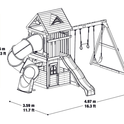 Gorilla Playsets Play Equipment Mountain Peak Wooden Climbing Frame GM52008 Mountain Peak Wooden Climbing Frame 5061042030856