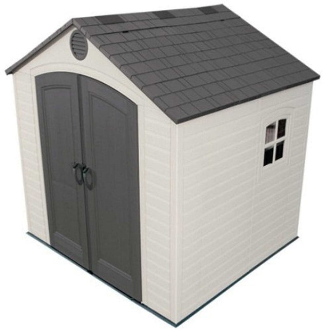 Lifetime Plastic Shed Lifetime 8 X 7.5 Plastic Shed Complete with Accessories (Special Edition) LFT 8x7.5 6411 Lifetime 8 X 7.5 Plastic Shed Complete with Accessories (Special Edition) 081483064116