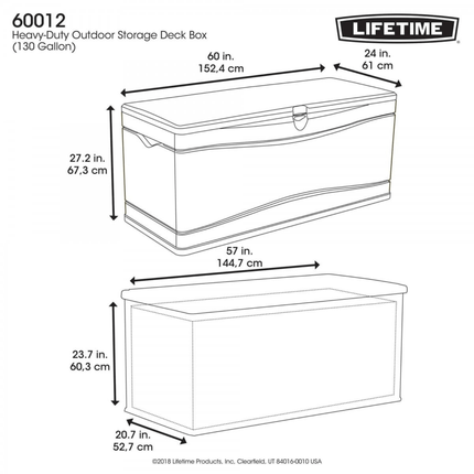 Lifetime Plastic Storage Lifetime 500 Litre Plastic Outdoor Storage Box LFT BOX L 60012 5055280413069