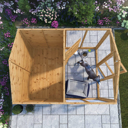 Mercia Dog Kennel Mercia 8x6 Shiplap Apex Dog Kennel & Run