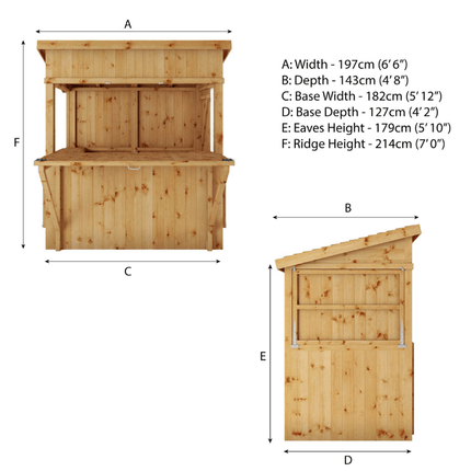 Mercia Garden Bar Mercia 6 x 4 Premium Pressure Treated Garden Bar With Shutters Mercia 6 x 4 Premium Pressure Treated Garden Bar With Shutters