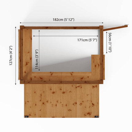 Mercia Garden Bar Mercia 6 x 4 Premium Pressure Treated Garden Bar With Shutters Mercia 6 x 4 Premium Pressure Treated Garden Bar With Shutters