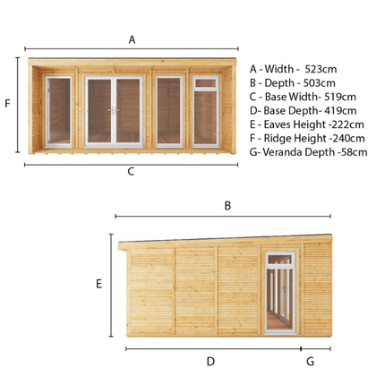 Mercia Garden Room Mercia The Creswell 5m x 4m Insulated Garden Room with White UPVC CressW5D4UPVCW Mercia The Creswell 5m x 4m Insulated Garden Room with White UPVC 5029442020754