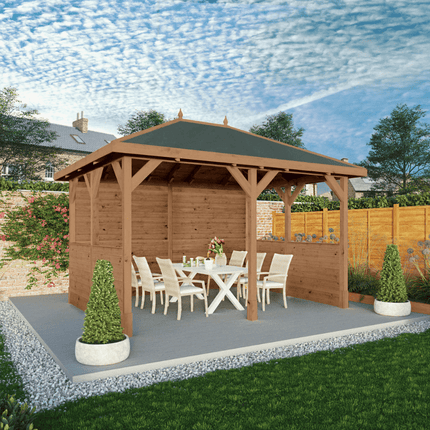 Mercia Gazebo Mercia 10 x 13 (3m x 4m) Pressure Treated Traditional Gazebo with Side Panels ESDXL21PT070SK Mercia 10 x 13 (3m x 4m) Pressure Treated Traditional Gazebo with Side Panels 5029442023984