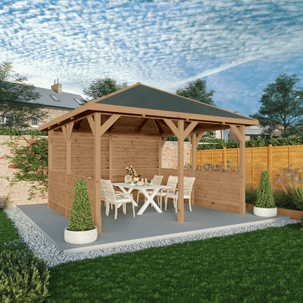 Mercia Gazebo Mercia 13 x 13 (4m x 4m) Pressure Treated Traditional Gazebo with Side Panels ESDXL21PT072SK Mercia 13 x 13 (4m x 4m) Pressure Treated Traditional Gazebo with Side Panels 5029442024004