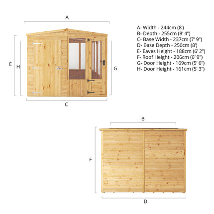 Mercia Greenhouse Mercia 8 x 8 Woodsman Styrene Combi Greenhouse & Storage Shed Mercia 8 x 8 Woodsman Styrene Combi Greenhouse & Storage Shed