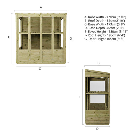 Mercia Greenhouses Mercia 6 x 3 Traditional Tall Wall Greenhouse Mercia 6 x 3 Traditional Tall Wall Greenhouse