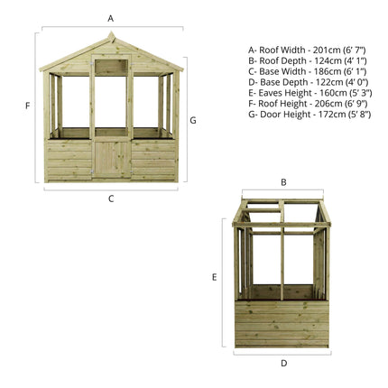 Mercia Greenhouses Mercia 6 x 4 Evesham Traditional Wooden Greenhouse Mercia 6 x 4 Evesham Traditional Wooden Greenhouse