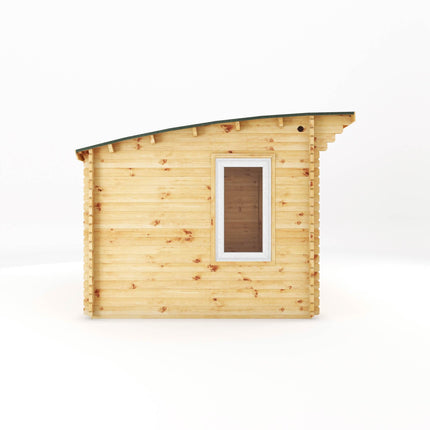Mercia Log Cabin Mercia 4m x 3m Log Cabin Curved Roof Helios - UPVC White Mercia 4m x 3m Log Cabin Curved Roof Helios - UPVC White