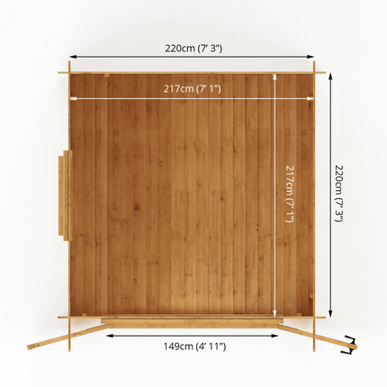 Mercia Log Cabins Mercia 2.4m x 2.4m Pent Log Cabin - 19mm Mercia 2.4m x 2.4m Pent Log Cabin - 19mm