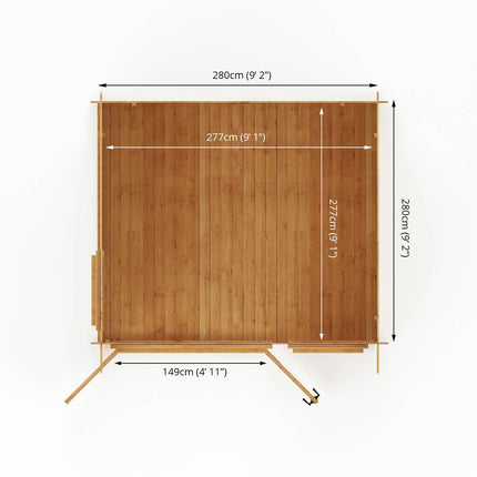 Mercia Log Cabins Mercia 3m x 3m (10 x 10) Pent 19mm Log Cabin Mercia 3m x 3m (10 x 10) Pent 19mm Log Cabin