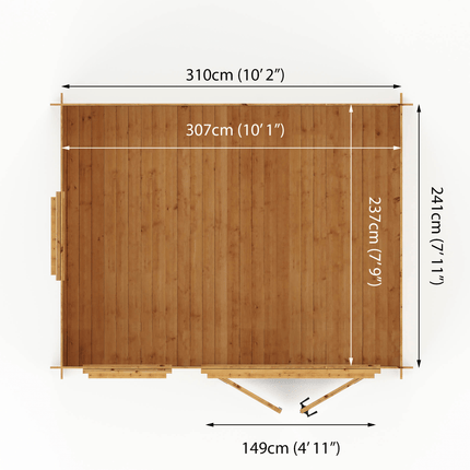 Mercia Log Cabins Mercia 9 x 11 (2.6m x 3.3m) Log Cabin - 19mm Logs Mercia 9 x 11 (2.6m x 3.3m) Log Cabin - 19mm Logs