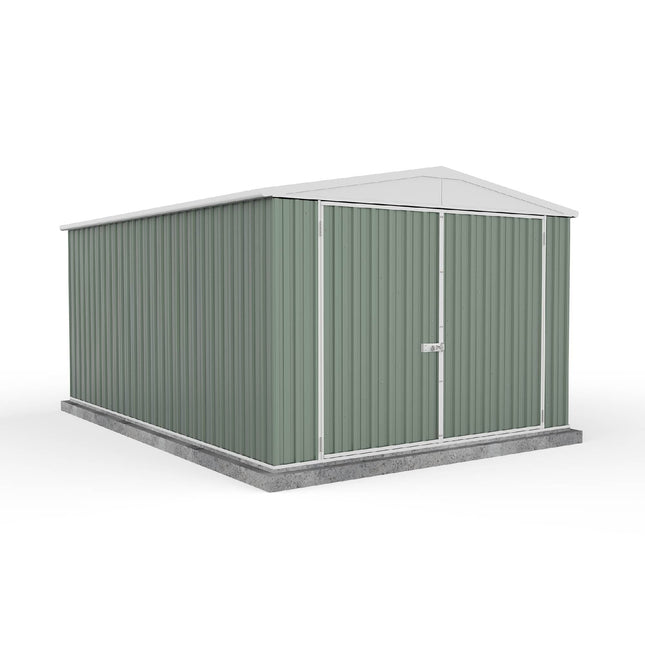Mercia Metal Shed Absco 10 x 15 Utility Metal Workshop (3m x 4.48m) Pale Eucalyptus - Anchor Kit Included ESDXL20MET127AK Absco 10 x 15 Utility Metal Workshop (3m x 4.48m) Pale Eucalyptus - Anchor Kit Included 5029442021935