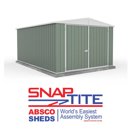 Mercia Metal Shed Absco 10 x 15 Utility Metal Workshop (3m x 4.48m) Pale Eucalyptus - Anchor Kit Included ESDXL20MET127AK Absco 10 x 15 Utility Metal Workshop (3m x 4.48m) Pale Eucalyptus - Anchor Kit Included 5029442021935