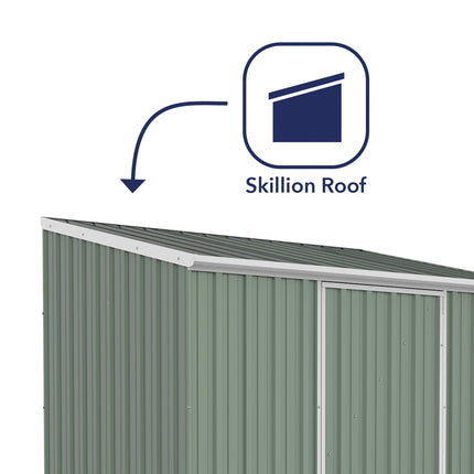 Mercia Metal Shed Mercia Absco 7' 5 x 5 Pale Eucalyptus Easy Build Pent Metal Shed ESDXL20MET004AK 5029442074641