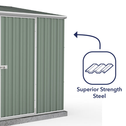 Mercia Metal Shed Mercia Absco 7' 5 x 5 Pale Eucalyptus Easy Build Pent Metal Shed ESDXL20MET004AK 5029442074641