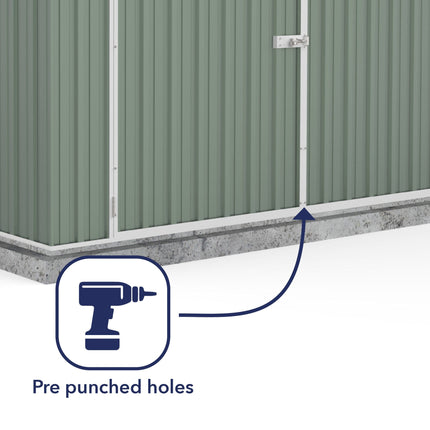 Mercia Metal Shed Mercia Absco Apex Metal Garage 10x20 - Pale Eucalyptus ESDXL20MET035-AK 5029442078885