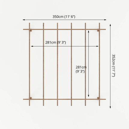 Mercia Pergola Mercia 10 x 10 (3.0m x 3.0m) Pressure Treated Wooden Pergola ESDXL21PT064SK Mercia 10 x 10 (3.0m x 3.0m) Pressure Treated Wooden Pergola 5029442023922