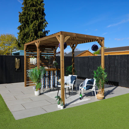 Mercia Pergola Mercia 13 x 7 (4.0m x 2.0m) Pressure Treated Modern Wooden Pergola ESDXL21PT063SK Mercia 13 x 7 (4.0m x 2.0m) Pressure Treated Modern Wooden Pergola 5029442023915