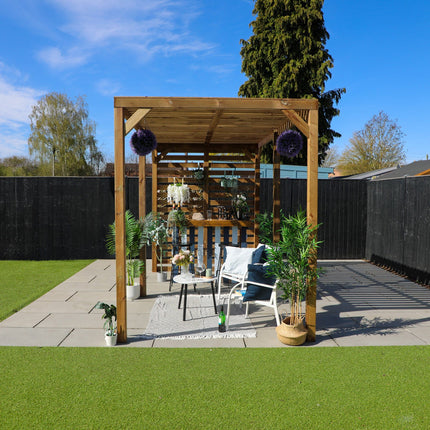 Mercia Pergola Mercia 13 x 7 (4.0m x 2.0m) Pressure Treated Modern Wooden Pergola ESDXL21PT063SK Mercia 13 x 7 (4.0m x 2.0m) Pressure Treated Modern Wooden Pergola 5029442023915