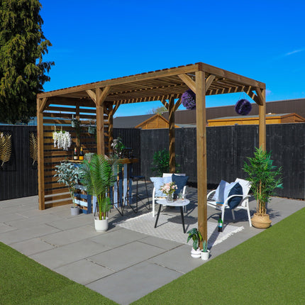 Mercia Pergola Mercia 13 x 7 (4.0m x 2.0m) Pressure Treated Modern Wooden Pergola ESDXL21PT063SK Mercia 13 x 7 (4.0m x 2.0m) Pressure Treated Modern Wooden Pergola 5029442023915