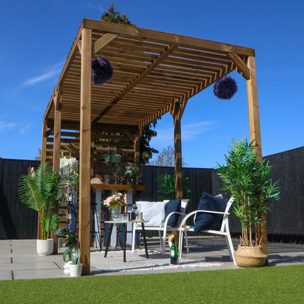 Mercia Pergola Mercia 13 x 7 (4.0m x 2.0m) Pressure Treated Modern Wooden Pergola ESDXL21PT063SK Mercia 13 x 7 (4.0m x 2.0m) Pressure Treated Modern Wooden Pergola 5029442023915