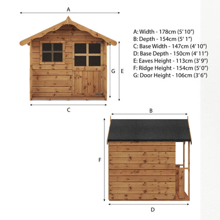 Mercia Playhouse Mercia 5 x 5 Poppy Apex Wooden Playhouse Mercia 5 x 5 Poppy Apex Wooden Playhouse
