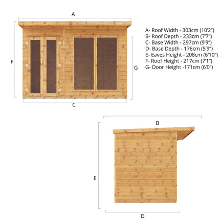 Mercia Summerhouses Mercia 10 x 6 Maine Pent Summerhouse Mercia 10 x 6 Maine Pent Summerhouse