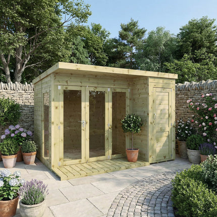 Mercia Summerhouses Mercia 10 x 8 Premium Garden Room Summerhouse With Side Shed Mercia 10 x 8 Premium Garden Room Summerhouse With Side Shed