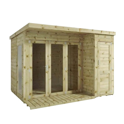 Mercia Summerhouses Mercia 10 x 8 Premium Garden Room Summerhouse With Side Shed Mercia 10 x 8 Premium Garden Room Summerhouse With Side Shed