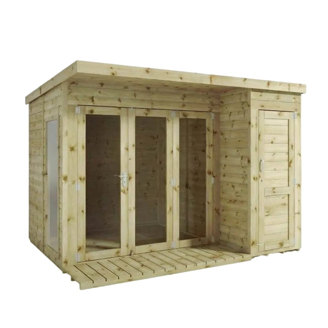 Mercia Summerhouses Mercia 10 x 8 Premium Garden Room Summerhouse With Side Shed Mercia 10 x 8 Premium Garden Room Summerhouse With Side Shed