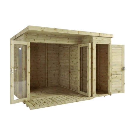 Mercia Summerhouses Mercia 10 x 8 Premium Garden Room Summerhouse With Side Shed Mercia 10 x 8 Premium Garden Room Summerhouse With Side Shed