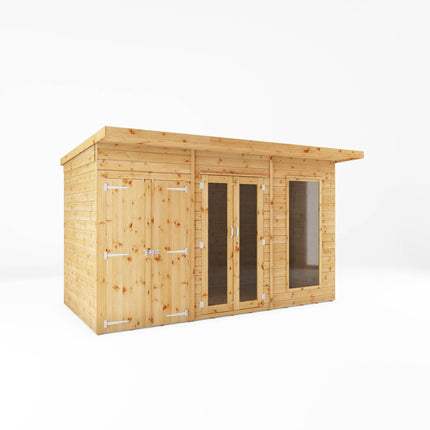 Mercia Summerhouses Mercia 12 x 6 Maine Pent Summerhouse With Side Shed Mercia 12 x 6 Maine Pent Summerhouse With Side Shed
