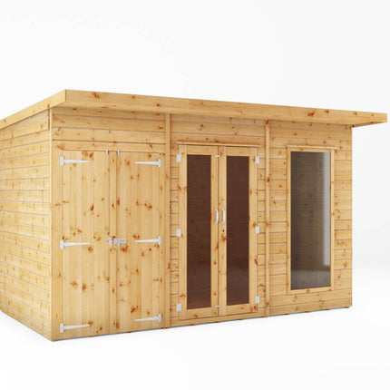Mercia Summerhouses Mercia 12 x 6 Maine Pent Summerhouse With Side Shed Mercia 12 x 6 Maine Pent Summerhouse With Side Shed